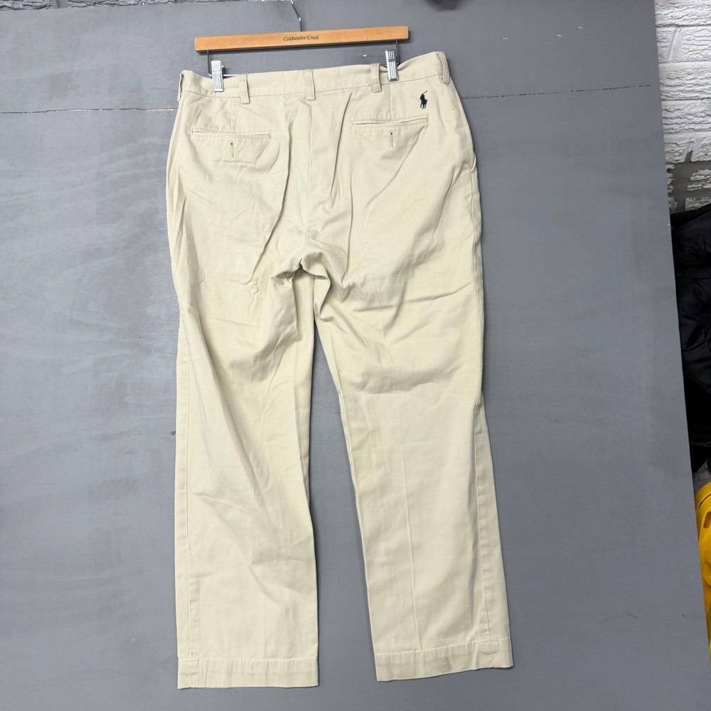 Polo Ralph Lauren Suffield Pant Mens 35x30 Tan Khaki Cotton Chino Straight Leg - Picture 4 of 6